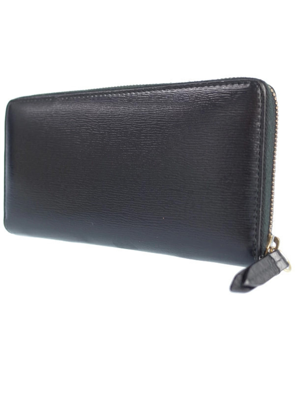 Gucci Long Round Around Wallet Zipper Snake Zip Black